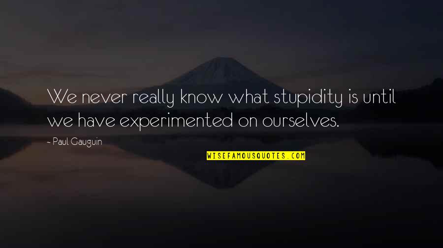 Gauguin Quotes By Paul Gauguin: We never really know what stupidity is until