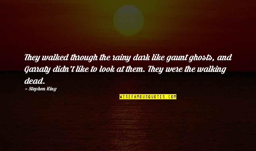 Gaunt Quotes By Stephen King: They walked through the rainy dark like gaunt