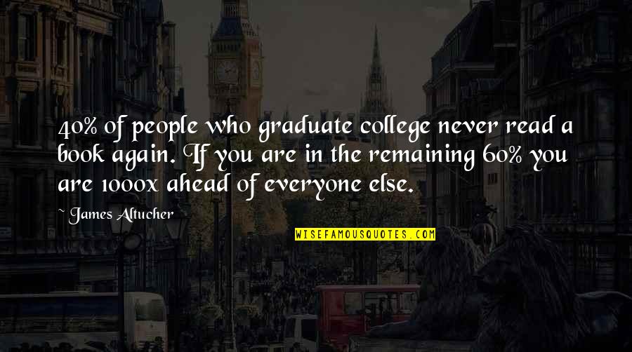 Gaunt's Quotes By James Altucher: 40% of people who graduate college never read Gaunt's Quotes By James Altucher: 40% of people who graduate college never read
