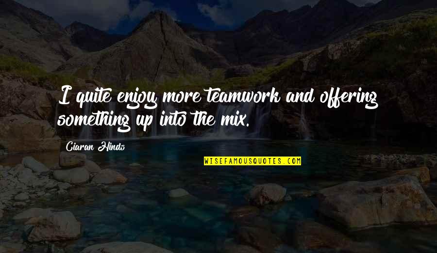 Gaupol Quotes By Ciaran Hinds: I quite enjoy more teamwork and offering something