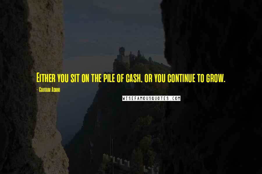 Gautam Adani quotes: Either you sit on the pile of cash, or you continue to grow.