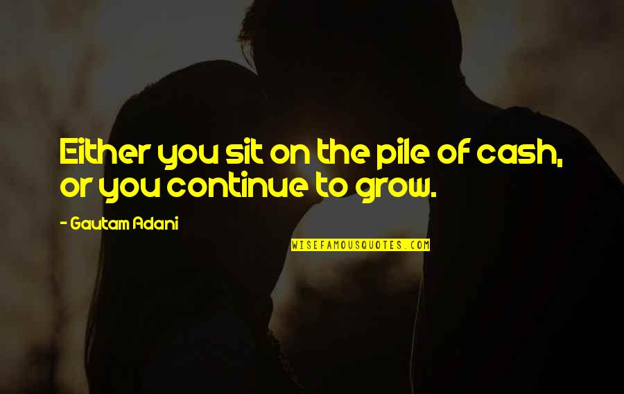 Gautam Quotes By Gautam Adani: Either you sit on the pile of cash, Gautam Quotes By Gautam Adani: Either you sit on the pile of cash,