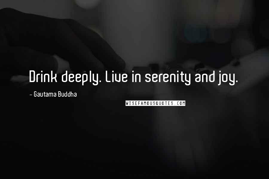 Gautama Buddha quotes: Drink deeply. Live in serenity and joy.