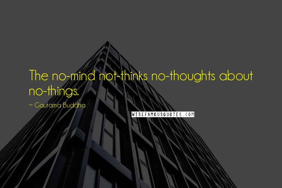 Gautama Buddha quotes: The no-mind not-thinks no-thoughts about no-things.
