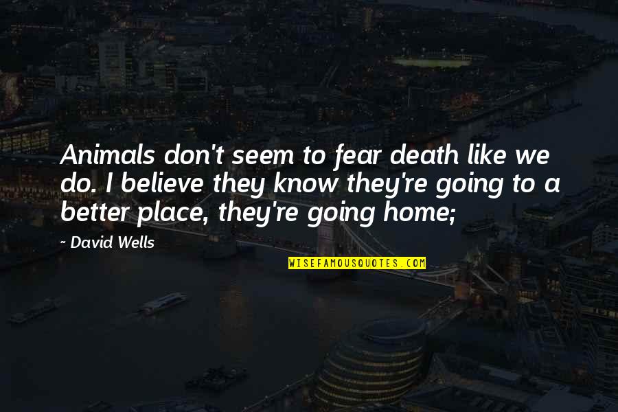 Gavalas Vineyard Quotes By David Wells: Animals don't seem to fear death like we