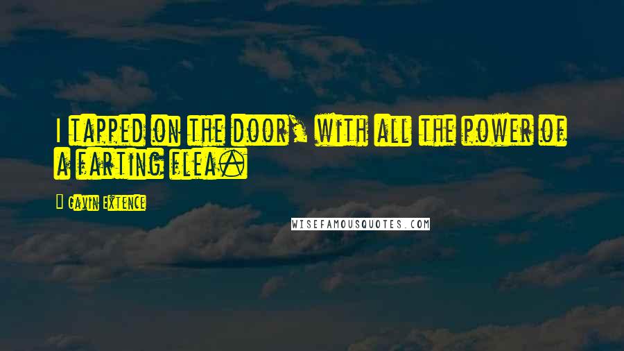 Gavin Extence quotes: I tapped on the door, with all the power of a farting flea.