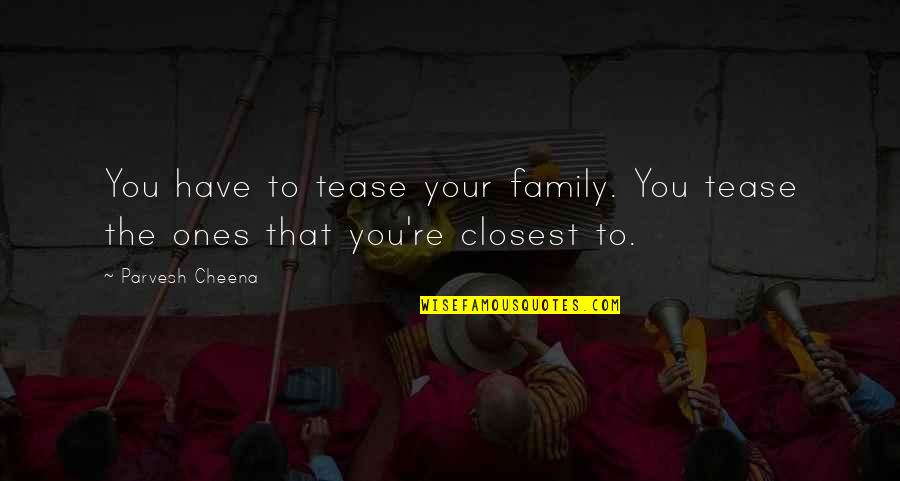 Gavito Ventaneando Quotes By Parvesh Cheena: You have to tease your family. You tease