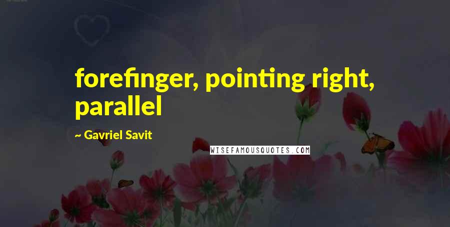 Gavriel Savit quotes: forefinger, pointing right, parallel