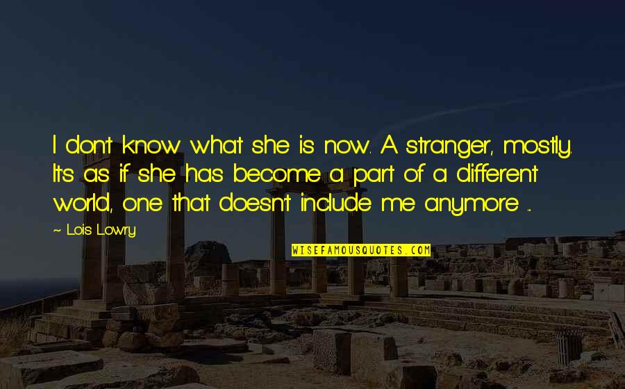 Gavrilis Photography Quotes By Lois Lowry: I don't know what she is now. A Gavrilis Photography Quotes By Lois Lowry: I don't know what she is now. A