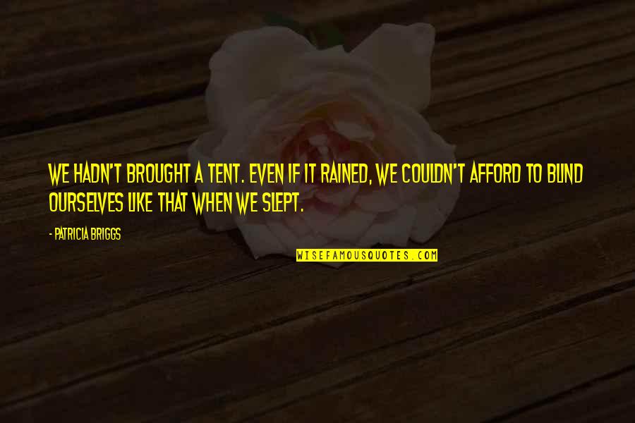 Gavriliu Imobiliare Quotes By Patricia Briggs: We hadn't brought a tent. Even if it Gavriliu Imobiliare Quotes By Patricia Briggs: We hadn't brought a tent. Even if it