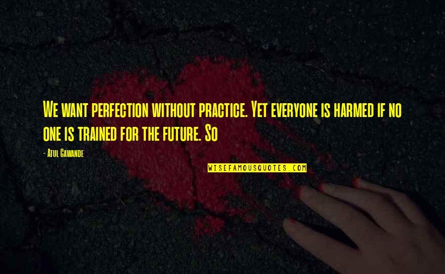 Gawande's Quotes By Atul Gawande: We want perfection without practice. Yet everyone is