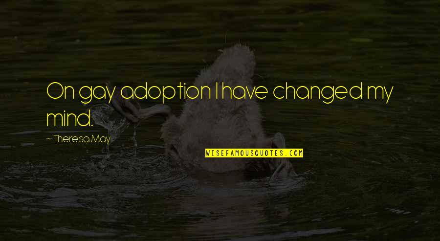 Gay Adoption Quotes By Theresa May: On gay adoption I have changed my mind.