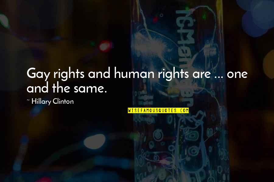Gay Rights Quotes By Hillary Clinton: Gay rights and human rights are ... one