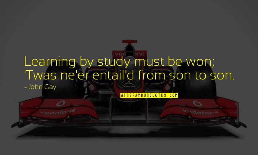 Gay Son Quotes By John Gay: Learning by study must be won; 'Twas ne'er