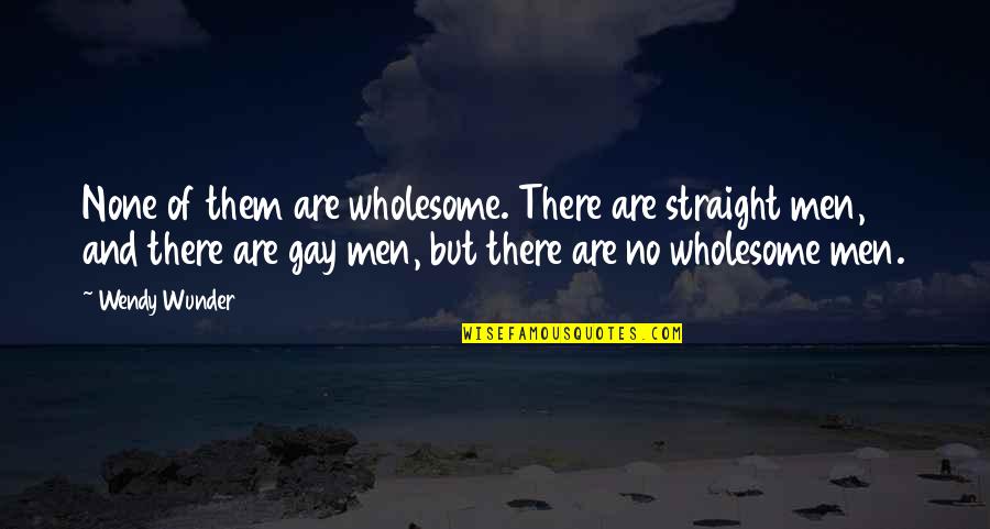 Gay Straight Quotes By Wendy Wunder: None of them are wholesome. There are straight