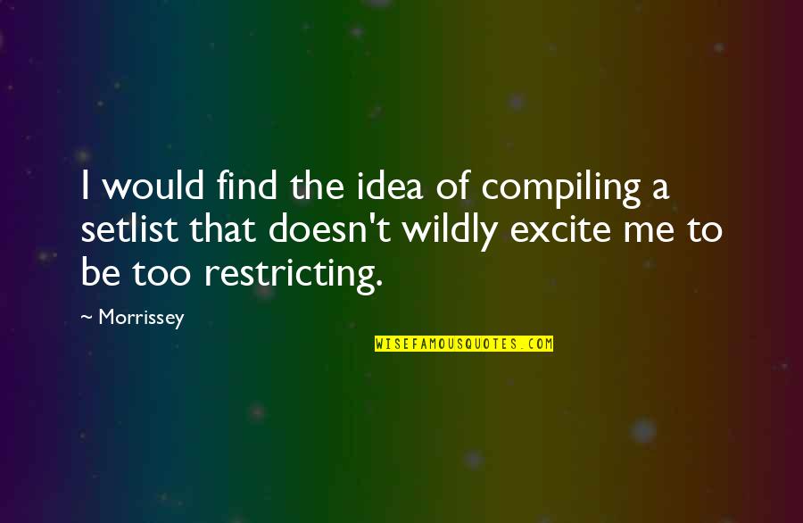 Gayer Quotes By Morrissey: I would find the idea of compiling a