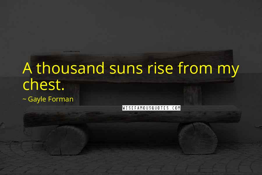 Gayle Forman quotes: A thousand suns rise from my chest.