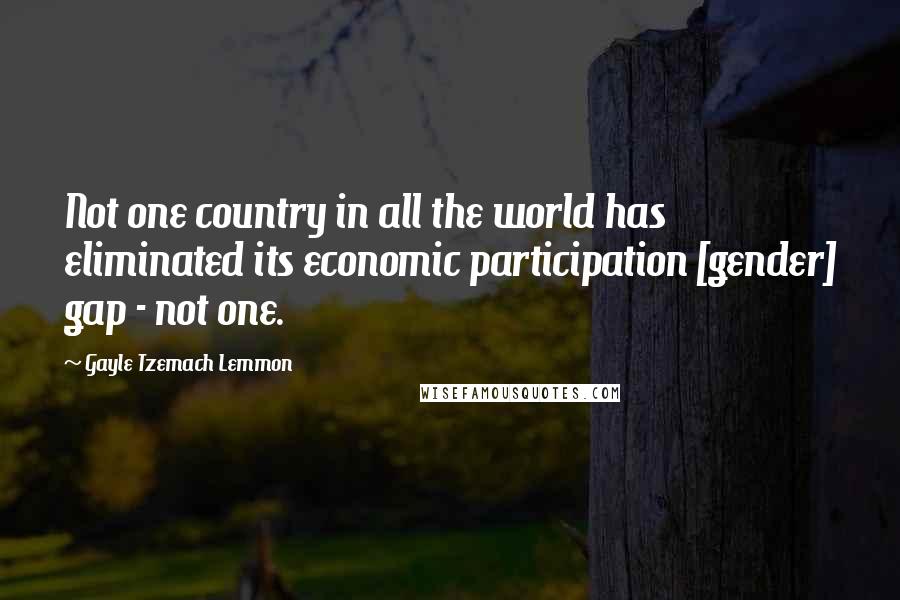 Gayle Tzemach Lemmon quotes: Not one country in all the world has eliminated its economic participation [gender] gap - not one.