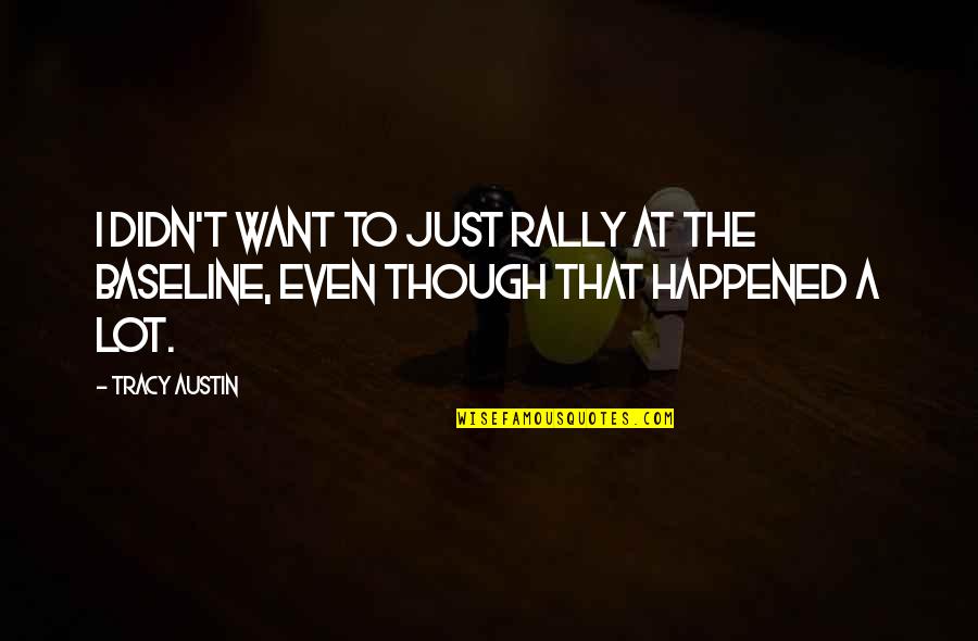 Gayness Quiz Quotes By Tracy Austin: I didn't want to just rally at the