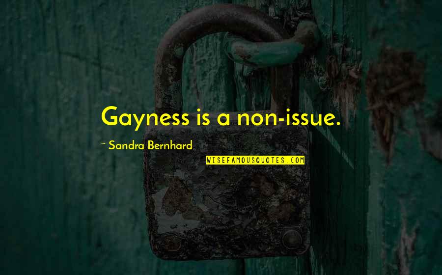 Gayness Quotes By Sandra Bernhard: Gayness is a non-issue.