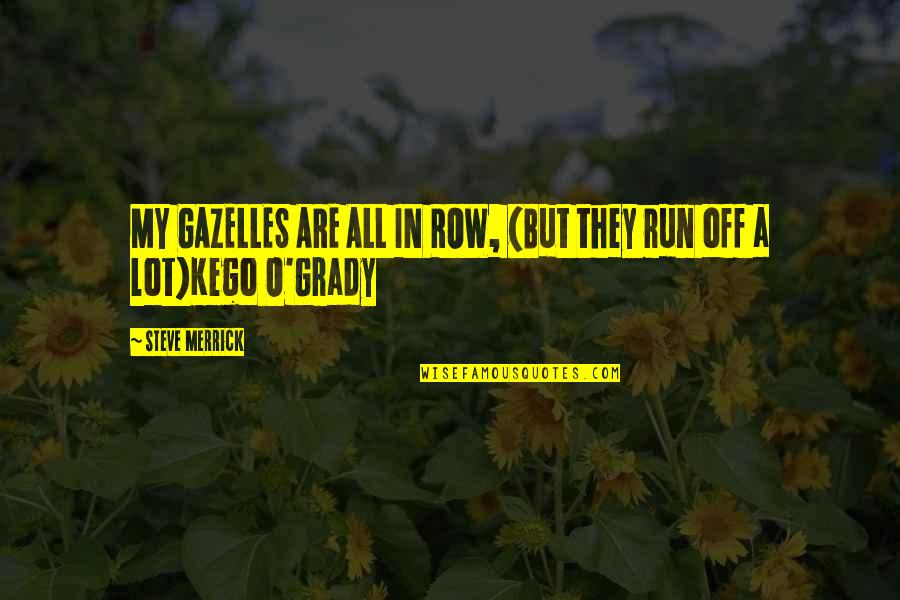 Gazelles Quotes By Steve Merrick: MY GAZELLES ARE ALL IN ROW, (But they