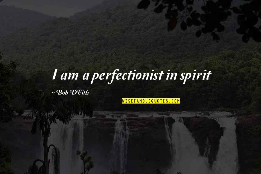 Gcmg Quotes By Bob D'Eith: I am a perfectionist in spirit