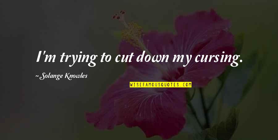 Gcse Re Ethics Quotes By Solange Knowles: I'm trying to cut down my cursing. Gcse Re Ethics Quotes By Solange Knowles: I'm trying to cut down my cursing.