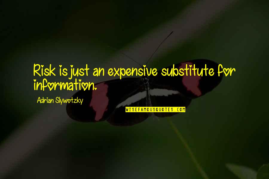 Gdeba Quotes By Adrian Slywotzky: Risk is just an expensive substitute for information.