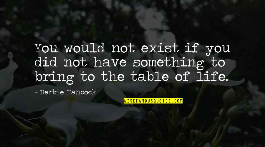Gdlc Quotes By Herbie Hancock: You would not exist if you did not