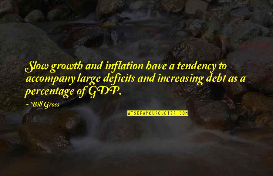 Gdp Growth Quotes By Bill Gross: Slow growth and inflation have a tendency to