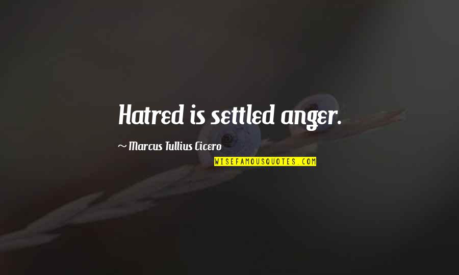 Gdybym Mial Quotes By Marcus Tullius Cicero: Hatred is settled anger.