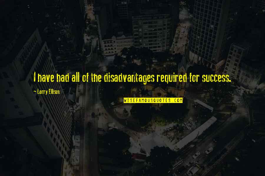 Gearbearstyle Quotes By Larry Ellison: I have had all of the disadvantages required