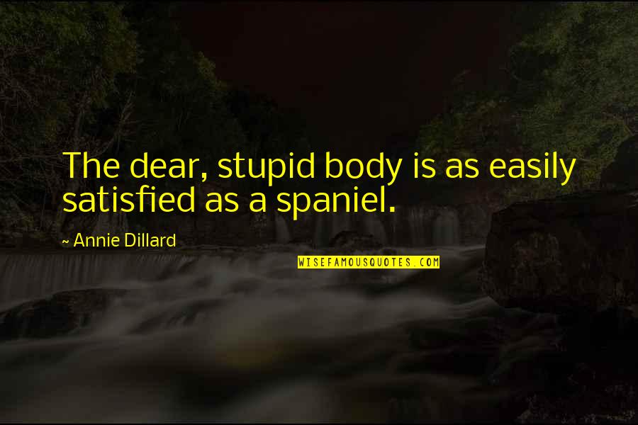 Geberit Skull Quotes By Annie Dillard: The dear, stupid body is as easily satisfied Geberit Skull Quotes By Annie Dillard: The dear, stupid body is as easily satisfied