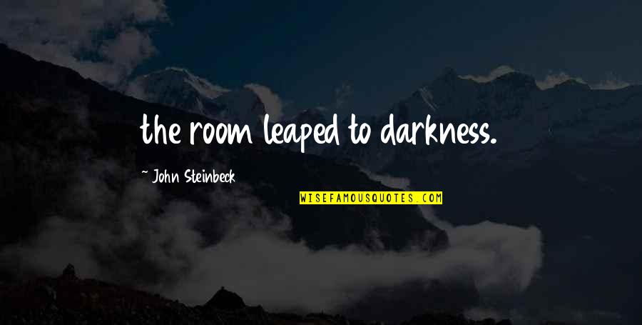 Gebote In English Quotes By John Steinbeck: the room leaped to darkness.