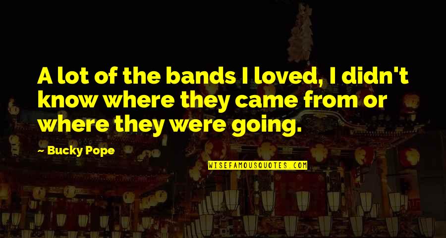 Gecal Quotes By Bucky Pope: A lot of the bands I loved, I Gecal Quotes By Bucky Pope: A lot of the bands I loved, I
