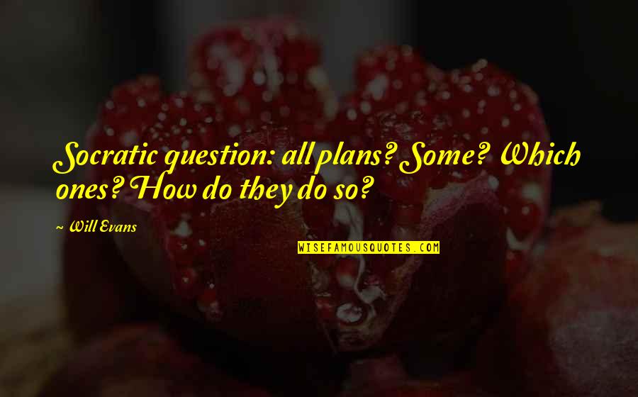 Gedachtenwolk Quotes By Will Evans: Socratic question: all plans? Some? Which ones? How
