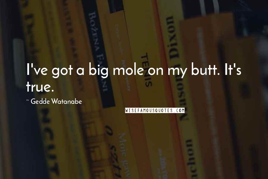 Gedde Watanabe quotes: I've got a big mole on my butt. It's true.