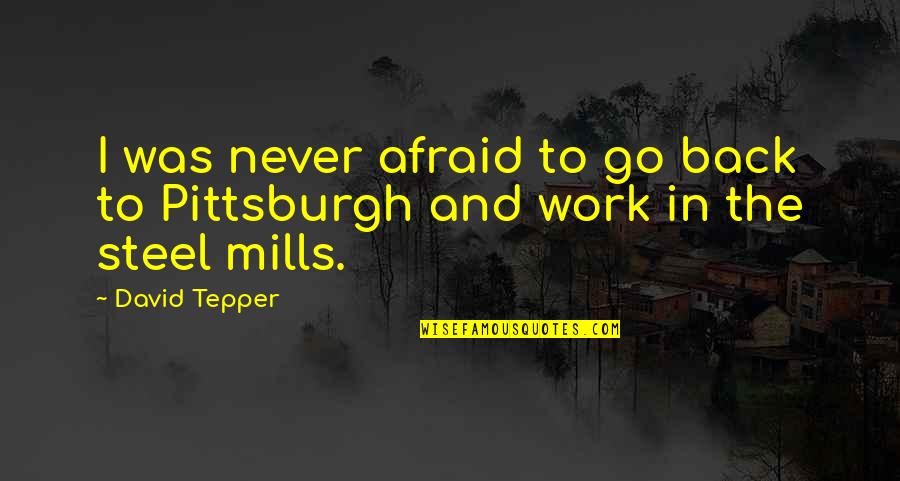 Geeft My Kracht Quotes By David Tepper: I was never afraid to go back to