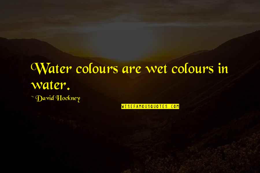 Geenen Liquid Quotes By David Hockney: Water colours are wet colours in water.