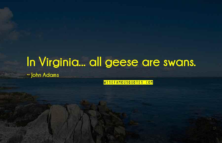 Geese Quotes By John Adams: In Virginia... all geese are swans.
