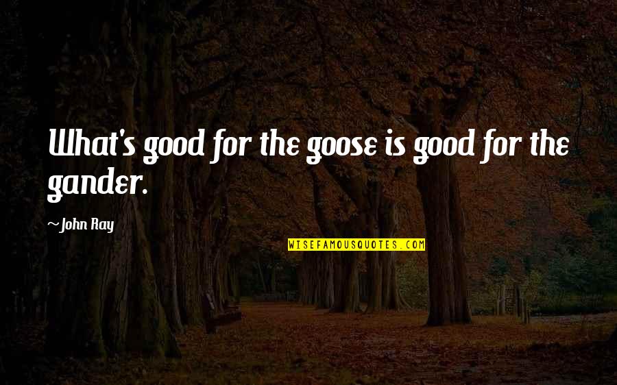 Geese Quotes By John Ray: What's good for the goose is good for