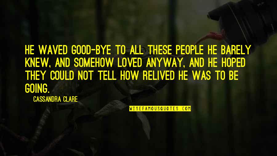 Geestelijke Mishandeling Quotes By Cassandra Clare: He waved good-bye to all these people he