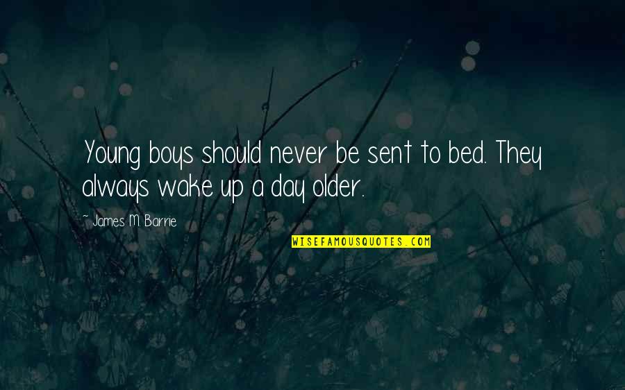 Geetha Madhuri Quotes By James M. Barrie: Young boys should never be sent to bed.