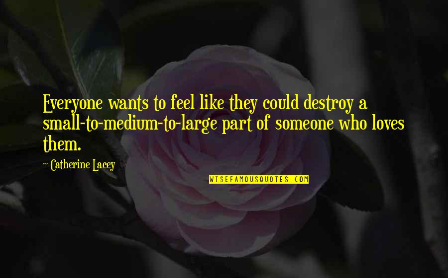 Geetu Hinduja Quotes By Catherine Lacey: Everyone wants to feel like they could destroy Geetu Hinduja Quotes By Catherine Lacey: Everyone wants to feel like they could destroy