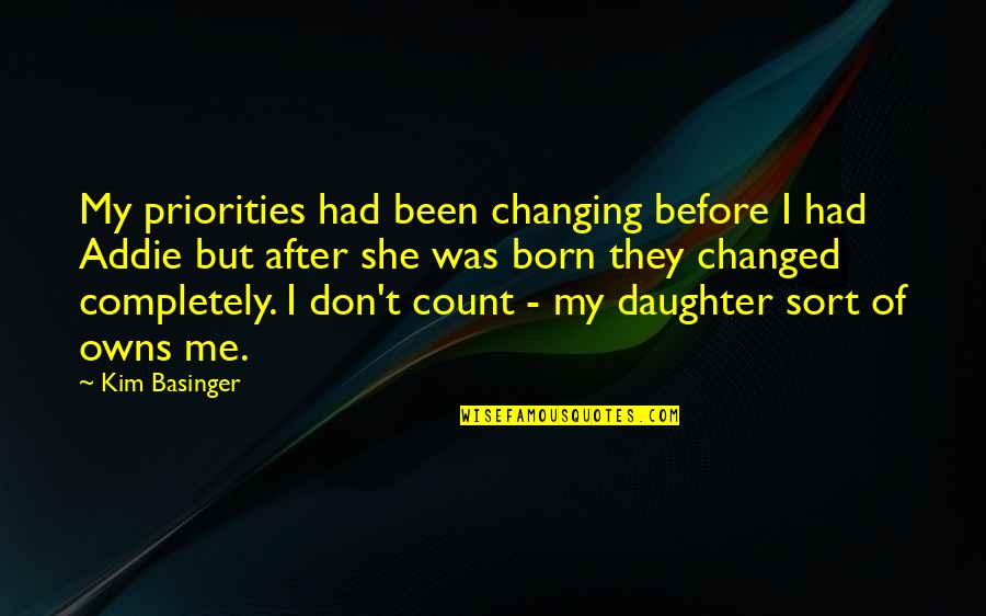 Geezy Discord Quotes By Kim Basinger: My priorities had been changing before I had Geezy Discord Quotes By Kim Basinger: My priorities had been changing before I had