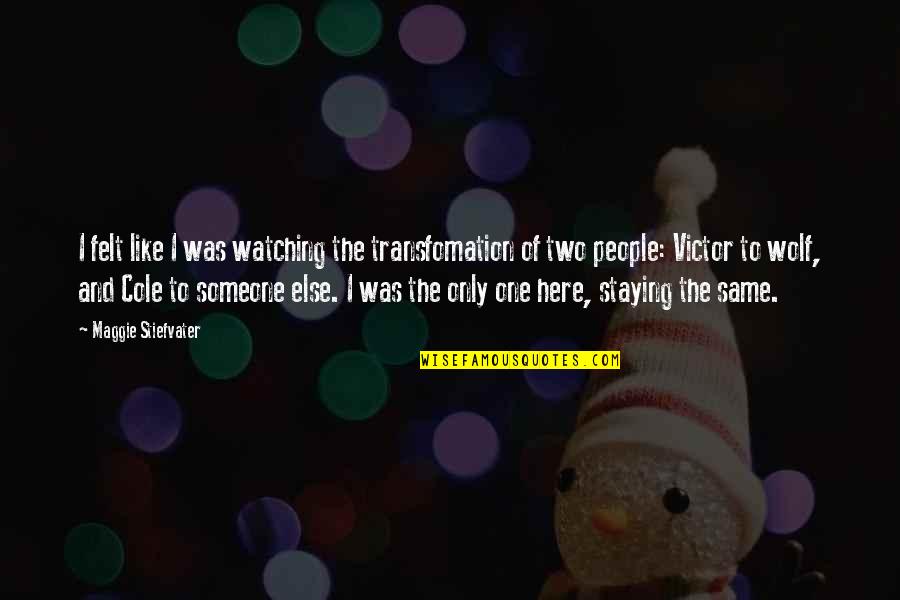 Gefangen Englisch Quotes By Maggie Stiefvater: I felt like I was watching the transfomation Gefangen Englisch Quotes By Maggie Stiefvater: I felt like I was watching the transfomation