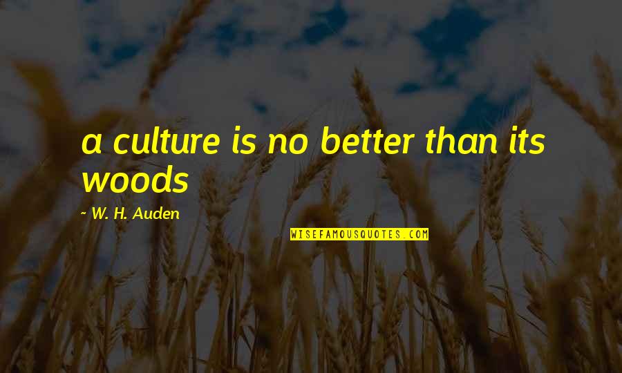 Gege Stock Quotes By W. H. Auden: a culture is no better than its woods