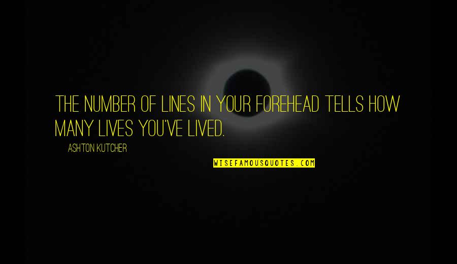 Gegend Am Hallwilersee Quotes By Ashton Kutcher: The number of lines in your forehead tells