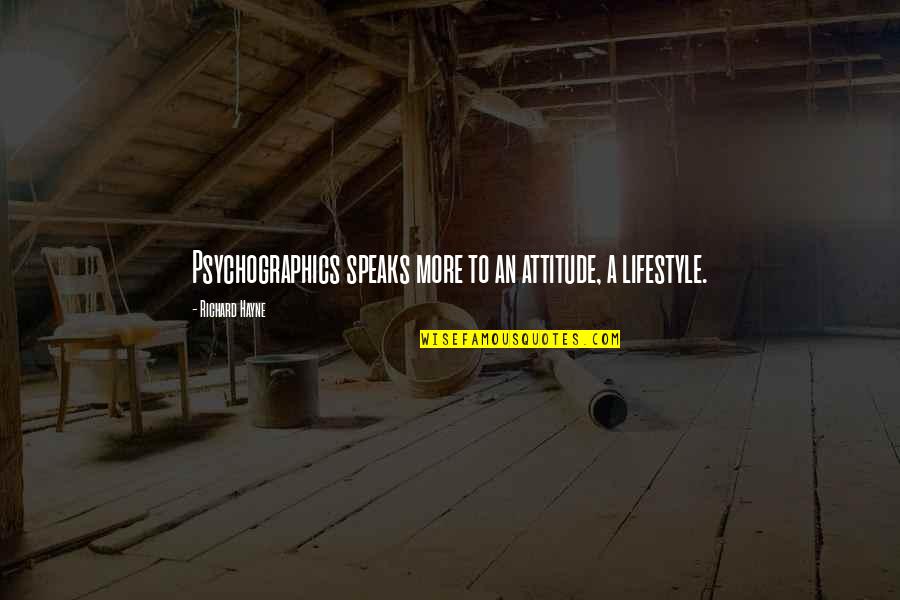 Geheimnisvoll In English Quotes By Richard Hayne: Psychographics speaks more to an attitude, a lifestyle.