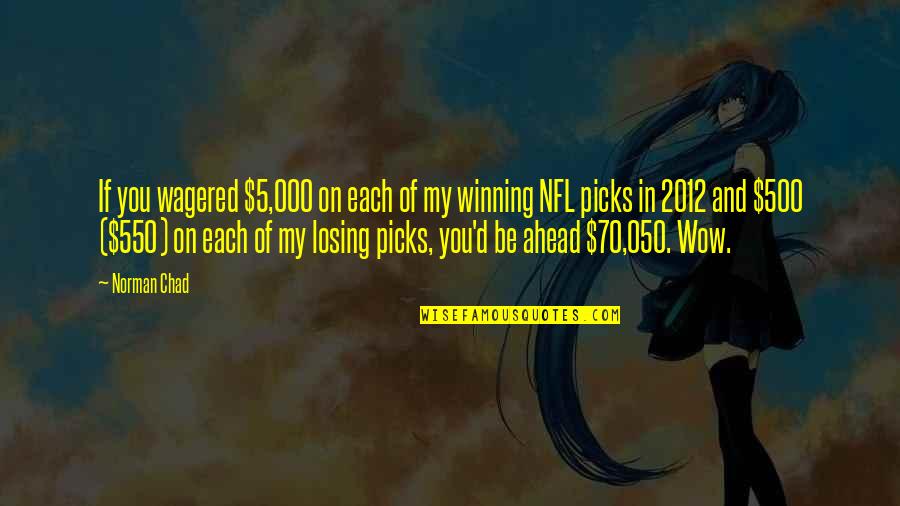 Gehricke Zinfandel Quotes By Norman Chad: If you wagered $5,000 on each of my